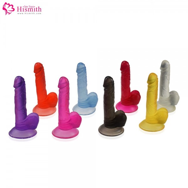 7.5 inch Jelly Realistic Dildo Sex Toy with a Sturdy Suction Cup Base - Yellow 