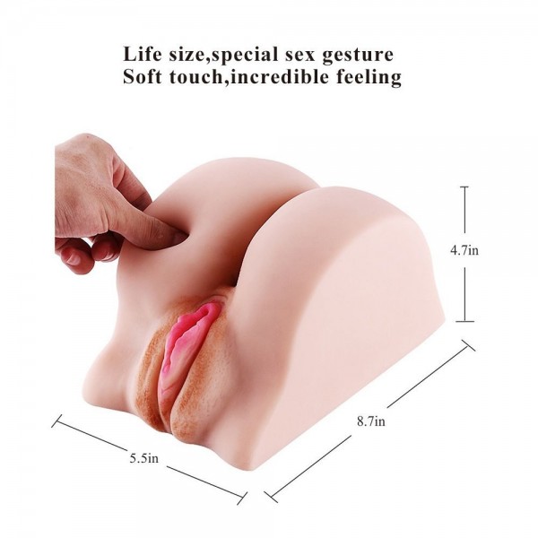 Pussy Anal Ass Sex Doll,3D Realistic Vagina Anus Butt Male Masturbator Sex Toy for Men Masturbation (4.6 Pounds)