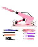 Klein roze handvat Sex Machine Gun met 7 bijlagen Unisex dildo's, automatische stuwkracht Machine apparaat voor seks