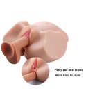 ライフサイズバージンプッシーお尻人形、3D現実的な男性のオマンコのお尻膣のアナルセックスおもちゃ