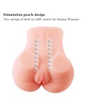 Pussy Anal Ass Male Masturbator with Built-in Stimulation Pearls for Intense Pleasure
