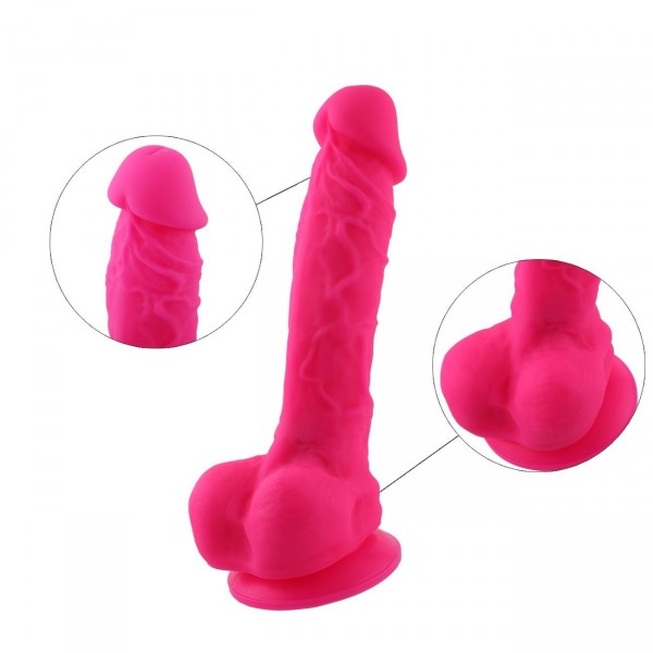 9" Silicone Dildo for Hismith Sex Machine with Quick Air Connector, 6.9" Insertable Length,Pink