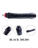 Basic Sex Machine Attachments with G Spot Vibrator Realistic Black Dildo Double Anal Dildo - 3XLR Connector