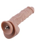 9 "Enorm silikondildo för Hismith Sex Machine med KlicLok-kontakt, 6,5" infällbar längd, kött