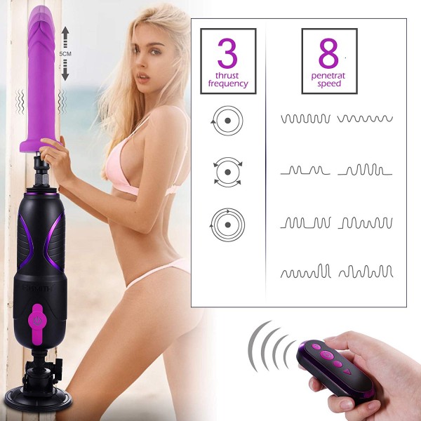 Automatic Remote Thrusting Dildo with 3 Powerful Thrusting Actions 8 Vibration Modes