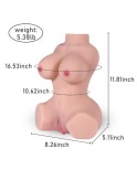 Lifelike 3 in 1 Sex Doll for Male Masturbator, Adult Toy Women Torso Sex Toy with Skeleton Pussy Ass TPE Doll