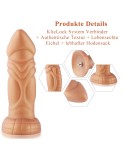 Hismith 8.25" Slightly Curved Vibrating Silicone Dildo with KlicLok Systemfor Hismith Premium Sex Machine - Monster Series