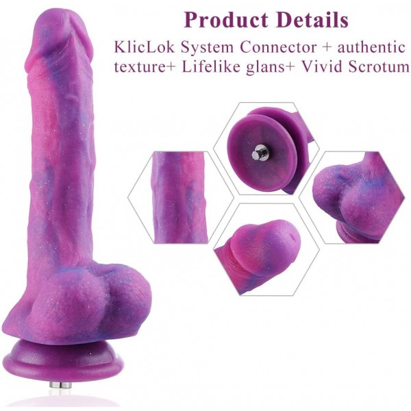 Hismith 8.38" Silicone Dildo for Hismith Premium Sex Machine with KlicLok System