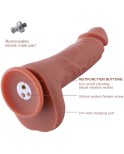 8.7" Double Layered Vibrating Silicone Dildo for Hismith Sex Machine with KlicLok Connector, 6.3" Insertable Length