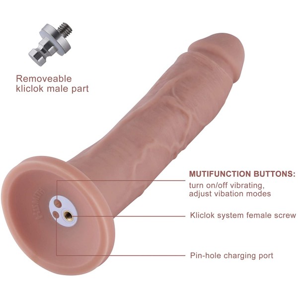 10.2" Slight Curved Vibrating Silicone Dildo for Hismith Sex Machine with KlicLok System - Master Series