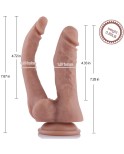 7"silikonowe dildo z podwójnym penisem do seksu klasy premium z systemem KlicLok