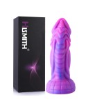 Hismith 8 Inch Curved Giant Silicone Purple Starry Animal Dildo with Suction Cup