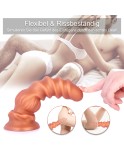 Hismith 8.5 Inch Curved Giant Silicone Drilling Worm Novelty Dildo with Suction Cup