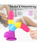 Hismith 8.2 Inch Soft Silicone Rainbow Dildo with Suction Cup