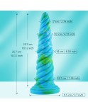 Hismith 10,12 inch priemvorm gemengde kleuren siliconen dildo met zuignap