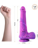 10.6 Inch Fuchsia to Irregular Purple Texture Design, Silicone Giant Penis with Strong Suction Cup