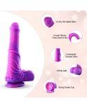 10,6 palcový fuchsiový až nepravidelný design fialové textury, silikonový obří penis se silnou přísavkou