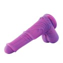 10,6 дюйма цвета фуксии с необычной фиолетовой текстурой, силиконовый гигантский пенис с сильной присоской