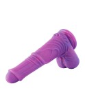 10,6 cala fuksja do nieregularnej fioletowej tekstury, silikonowy gigantyczny penis z mocną przyssawką