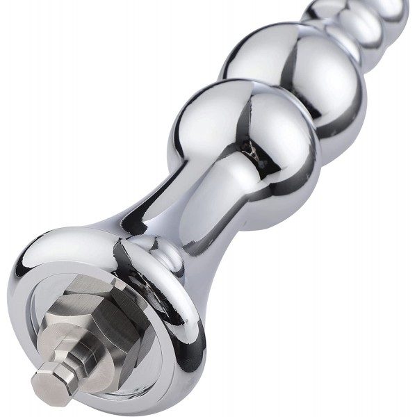 8.2” Metal Bead Anal Dildo, Smooth Aluminium Anal Wand with KlicLok System for Premium Sex Machine