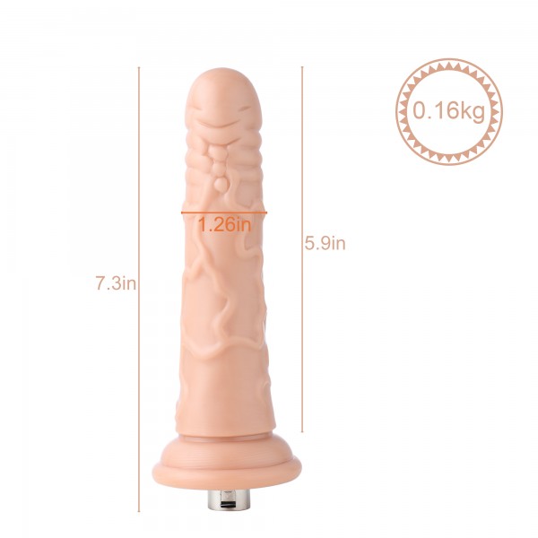 Auxfun Veins rings TPE dildo with 3XLR Connector/ 3 Pin Attachments