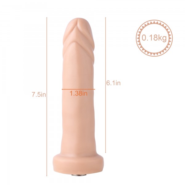 Auxfun glat med ringe TPE dildo med 3XLR Connector/ 3 Pin Attachments