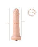 Auxfun glat med ringe TPE dildo med 3XLR Connector/ 3 Pin Attachments