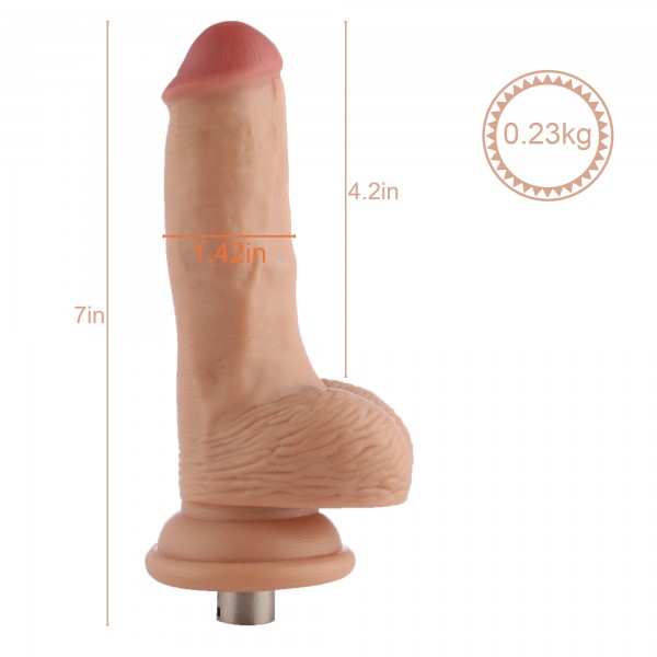 Auxfun Extra Length with Flexible Pipe TPE dildo with 3XLR Connector/ 3 Pin Attachments