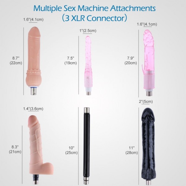 Zlevněný balíček základního sexuálního stroje Hismith pro ženy s 5 dildy