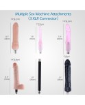 Rabatt Hismith Basic Sex Machine Bundle for kvinner med 5 dildoer