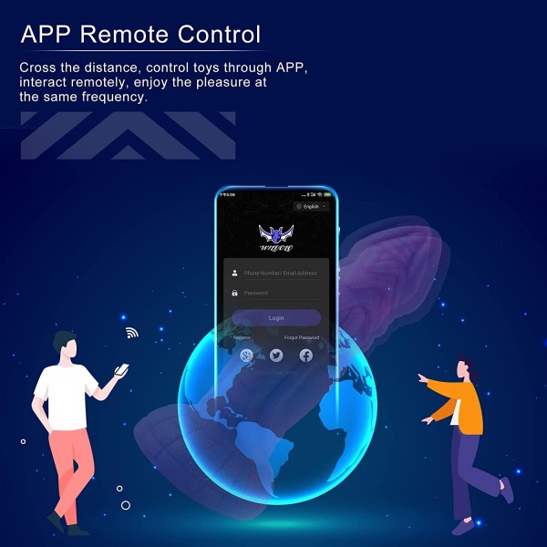 Wildolo Vibrator Monster Dildo anale con 10 modalità di vibrazione e controllo wireless dell'app
