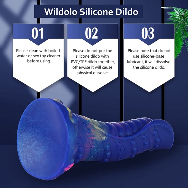 Wildolo 8,38" dildo Monster s přísavkou pro hraní bez použití rukou Realistické silikonové dildo