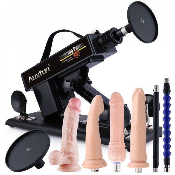 Auxfun sexmaskine til kvinders fornøjelse med 3XLR sugekopadapter
