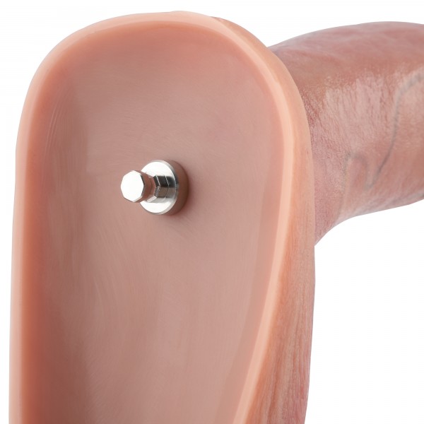 Hismith 8.3 "realistische siliconen dildo, 7.68" inbrengbare lengte met driedimensionale testikels