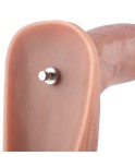 Hismith 7.9 "realistische siliconen dildo, 6.4" inbrengbare lengte met driedimensionale testikels