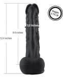 Черный супер огромный силиконовый фаллоимитатор Hismith 12,4 дюйма для секс-машины Hismith Premium
