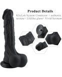Hismith 12.4 Inches Black Super Huge Silicone Dildo for Hismith Premium Sex Machine