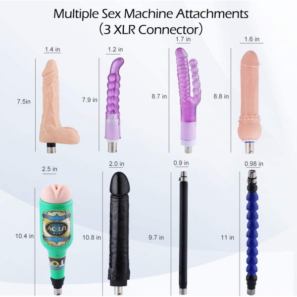 Sex machine with 3XLR connection for women and men with masturbator