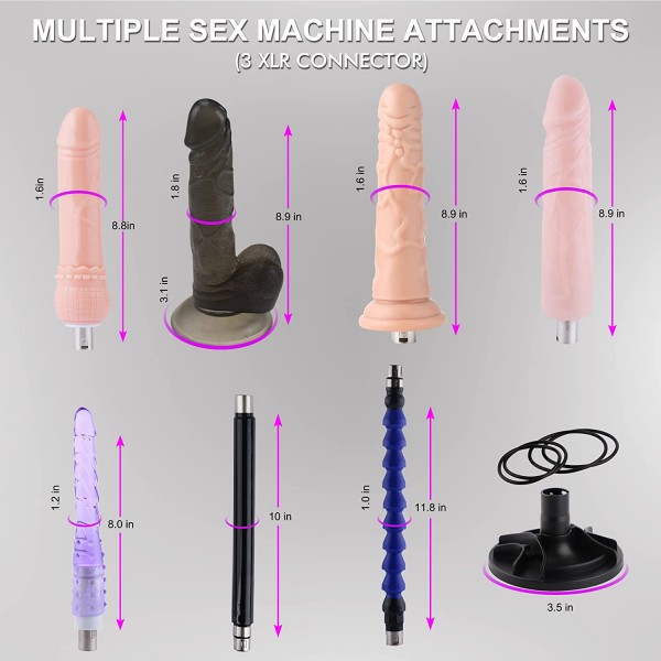 Machine à baiser à 3 connecteurs XLR avec 8 pièces jointes pour homme et femme