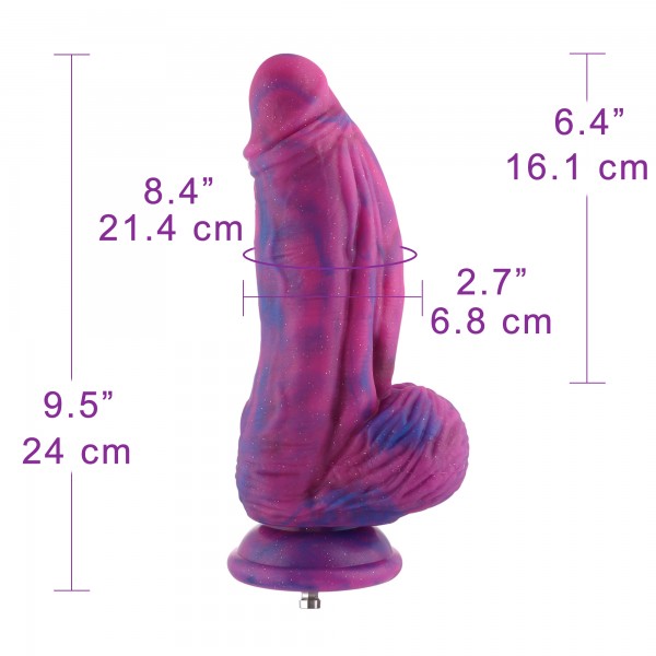 Hismith Noble Purple Sex Machine-bundel met 4 Fantasy-dildo's