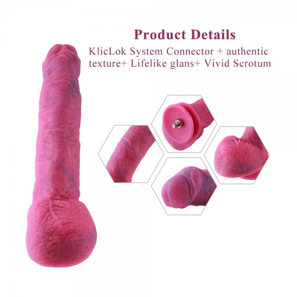 Hismith 9.7" Curved Silicone Dildo - Removable KlicLok System - Fantasy Series 