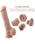 9.1" Silicone Dildo for Hismith Sex Machine with KlicLok Connector, 7.5" Insertable Length,Flesh