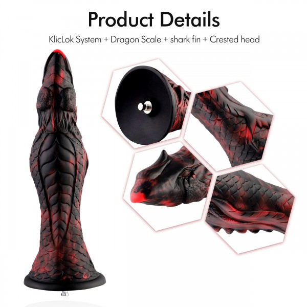 Hismith 10.2” Silicone Evil Fisher Dildo with KlicLok System