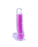 Jelly dildo lysende g-spot dildo, naturtro penis med sterk sugekopp