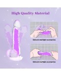 Jelly dildo lysende g-spot dildo, naturtro penis med sterk sugekopp