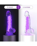 Jelly Dildo Luminous G-spot Dildo, Lifelike Penis with Strong Suction Cup