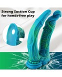 Monster Fantasy Silicone Dildo, Big Vibrating Soft Double Dildos with Suction Cup