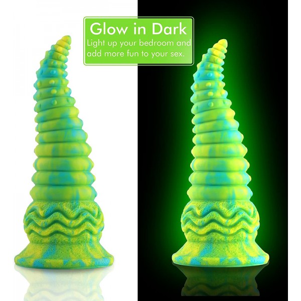 Wildolo 9.40 "Glow-in-the-Dark Flexible Fantasy Dildo med Sug Cup