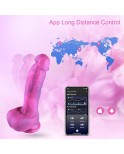Fantasy Glitter Vibrating Silicone Dildos Huge Soft Penis for Strap On Vibrator with Suction Cup