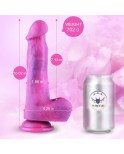 Fantasy Glitter Vibrating Silikon Dildos Ogromne miękki penis na pasek na wibrator z kubkiem ssącym